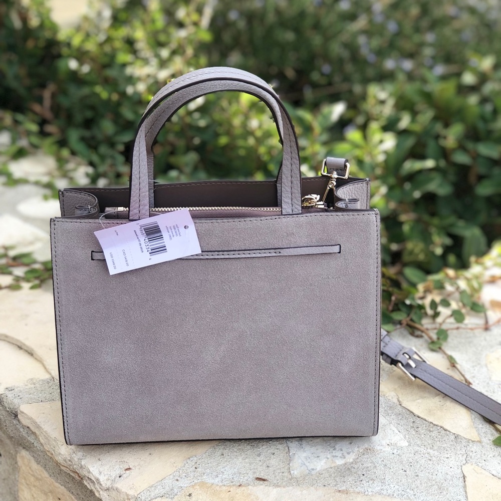 NWT Kate spade small Hayes suede satchel softtaupe - Picture 4 of 8